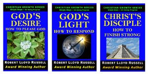 Book Covers: God's Desire, God's Light, and Christ's Disciple.